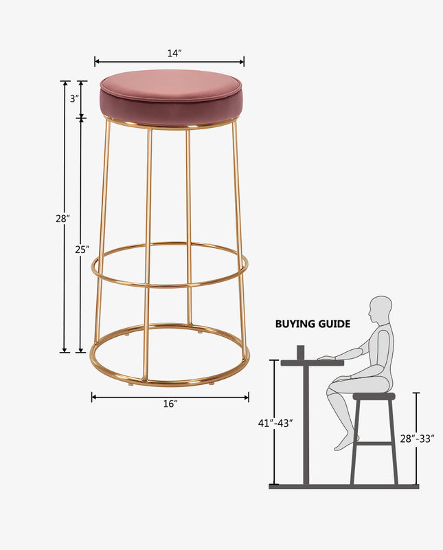Duhome Reno Round Bar Stools Set Of 2
