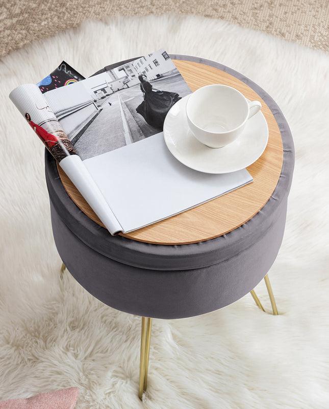 Duhome Savannah Round Storage Vanity Stool