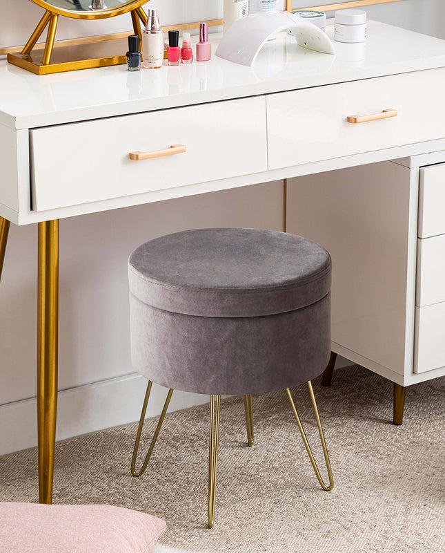 Duhome Savannah Round Storage Vanity Stool