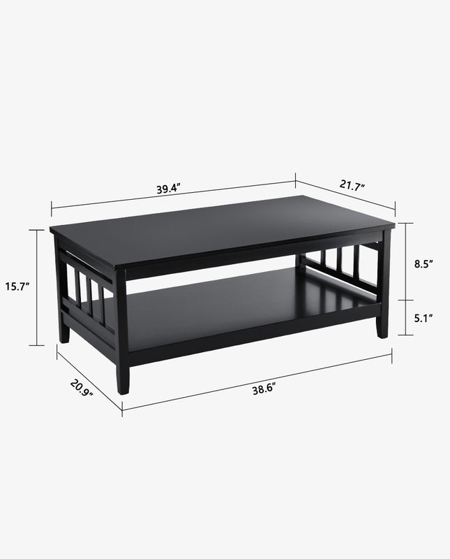 Duhome Slidell Slat Wood Coffee Table