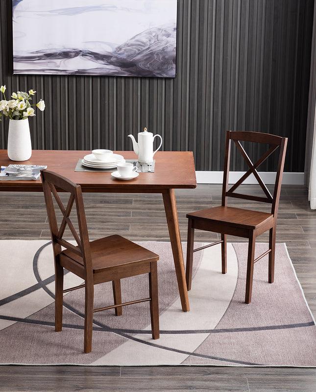 Duhome Spokane Cross-Back Dining Chairs Set Of 2