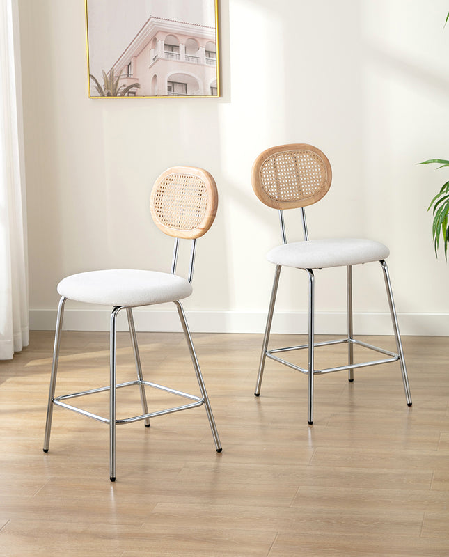 Duhome Surfside Cane Back Counter Stools Set Of 2