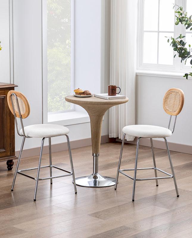 Duhome Surfside Cane Back Counter Stools Set Of 2