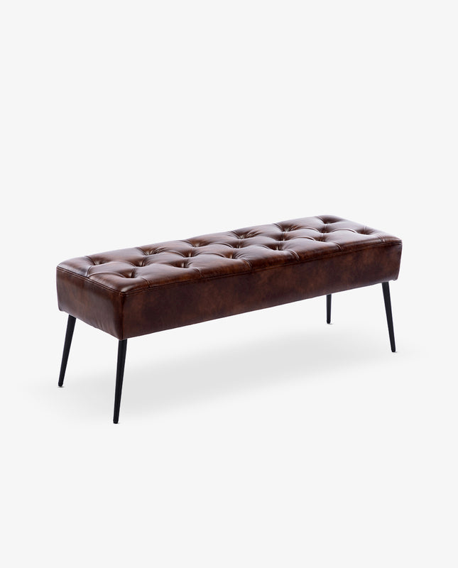 duhome Taos Tufted Faux Leather Bedroom Bench