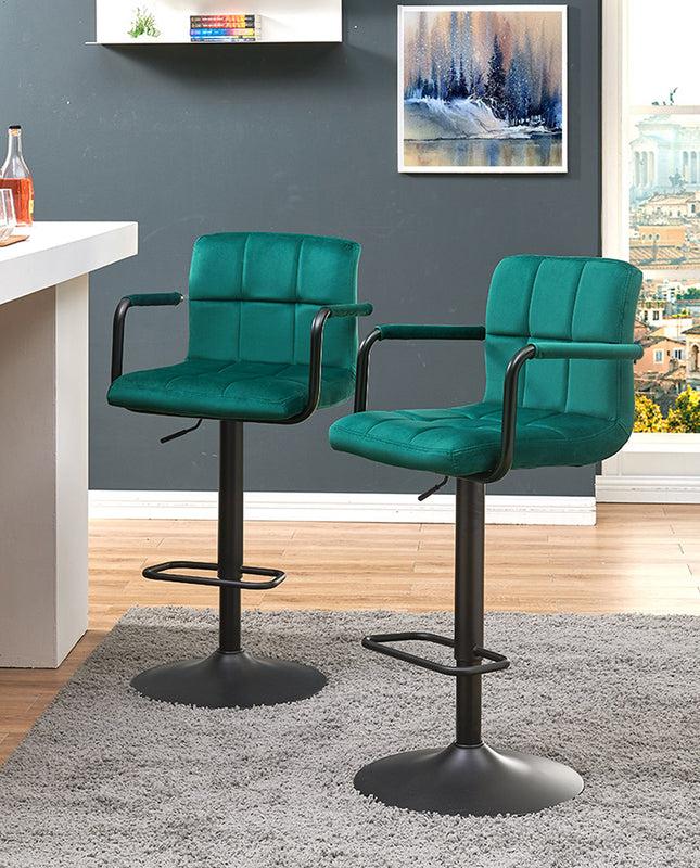 Duhome Tri-Valley Velvet Bar Stools Set Of 2