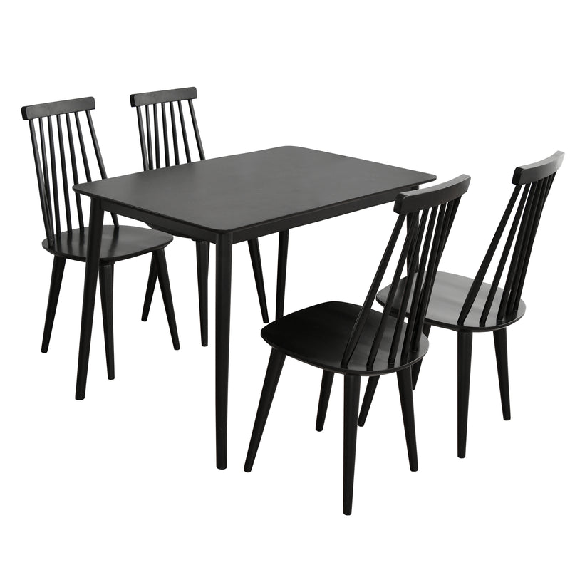 duhome Fort Payne Dining Room Set (1 Table+4 Spindle Chairs)