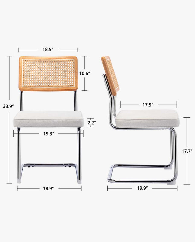 Duhome Gilbert Bauhaus Cantilevered Side Chairs Set Of 2