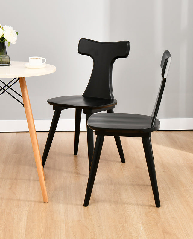 Duhome Huntington Beach Curved Slat Back Wooden Dining Chairs Set Of 2