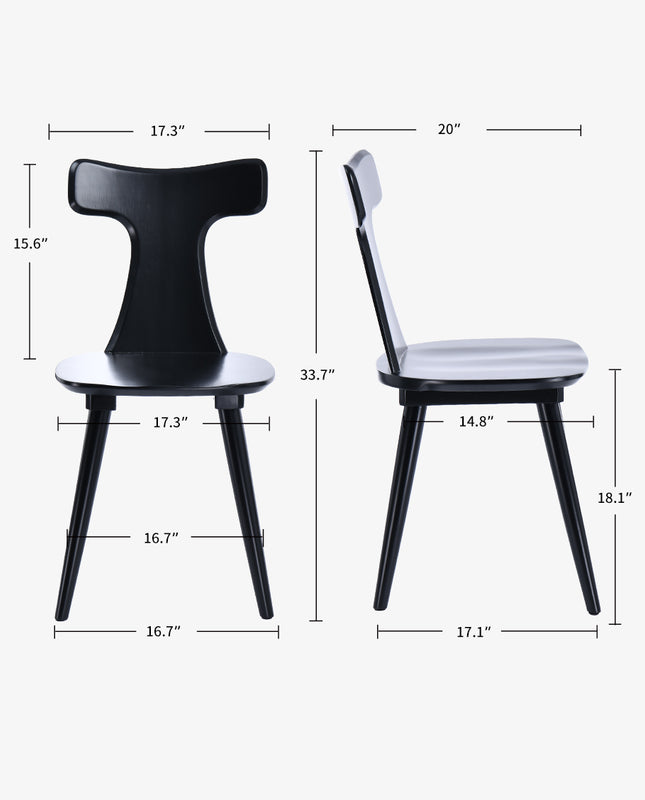 Duhome Huntington Beach Curved Slat Back Wooden Dining Chairs Set Of 2