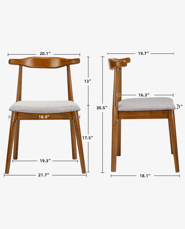 Duhome Inarajan Padded Seat Wooden Elbow Chairs Set Of 2