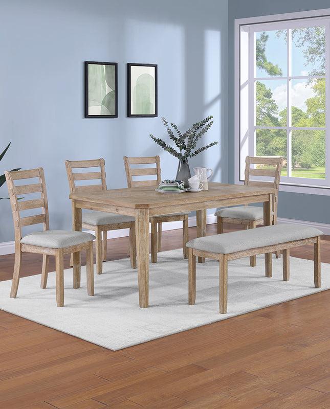 Duhome Kanab 6-Piece Dining Table Set (1 Table+4 Chairs+1 Bench)