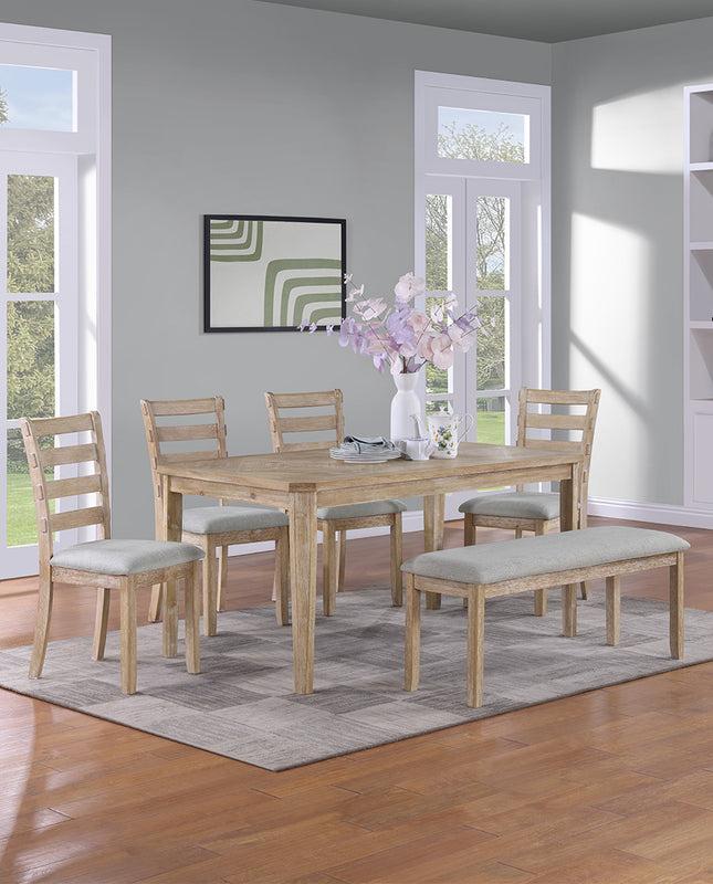 Duhome Kanab 6-Piece Dining Table Set (1 Table+4 Chairs+1 Bench)