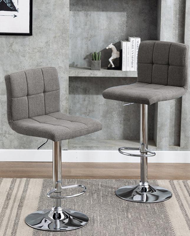 Duhome Kiplin Tufted Swivel Faux Linen Bar Stools Set Of 2