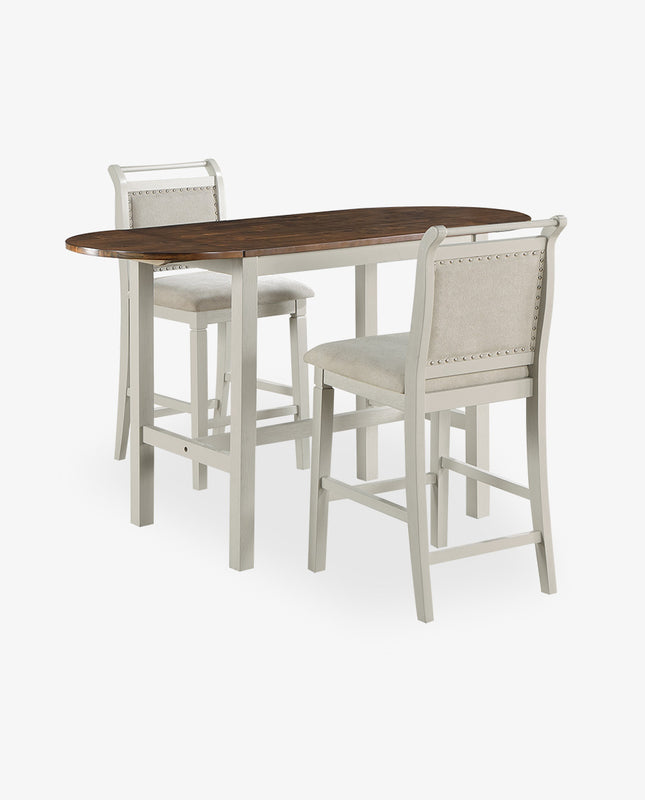Duhome Lafayette Drop Leaf Bistro Table Set (1 Table+2 Short Stools)