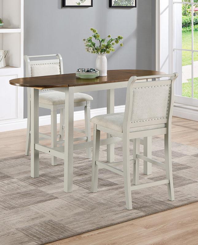 duhome Lafayette Drop Leaf Bistro Table Set (1 Table+2 Short Stools)