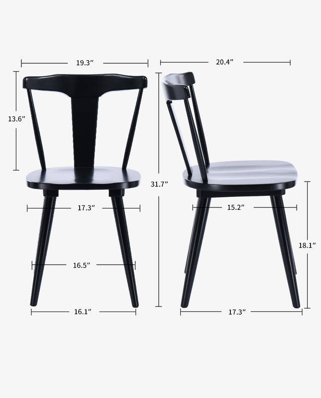 Duhome Lake George Barrel Splat Back Dining Chairs Set Of 2