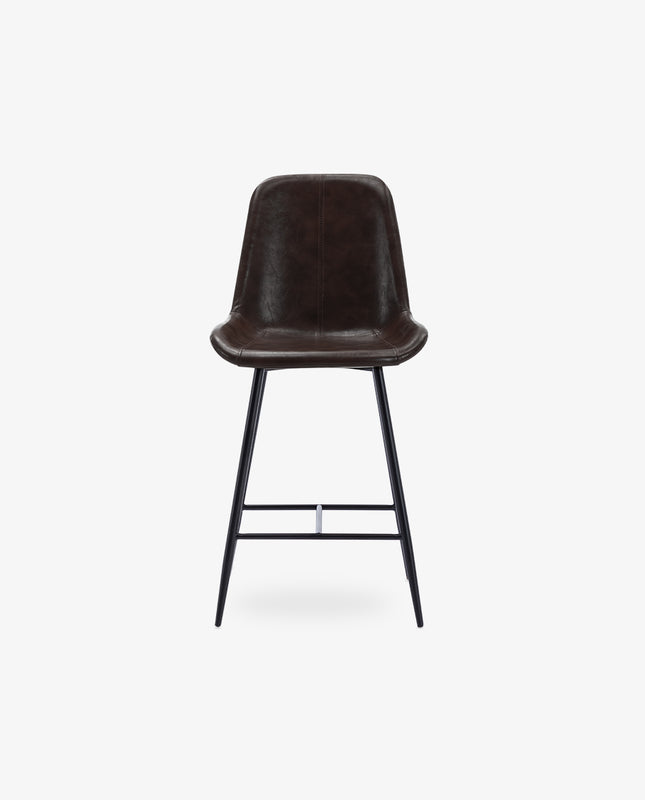 Duhome Loveland Wax-Oiled Leather Counter Stools Set Of 2