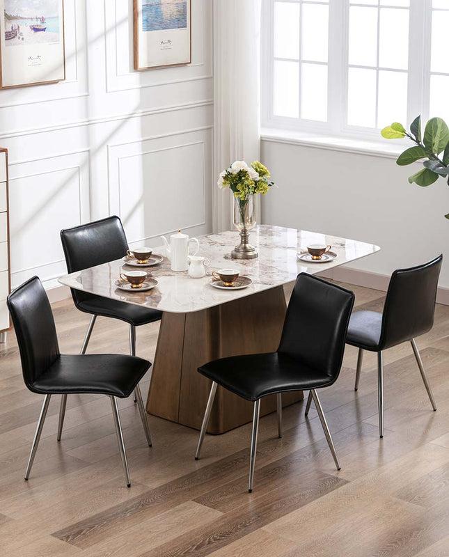 Duhome Owensboro Silver Legs Dining Chairs Set Of 4