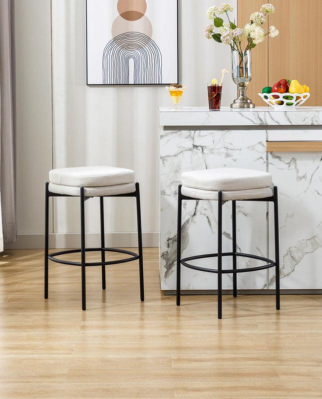 Duhome Plano Backless Double-Layered Counter Stools Set Of 2