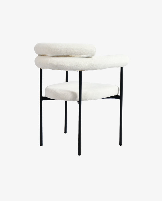 Duhome Redding Curved Backrest Boucle Dining Chairs Set Of 2