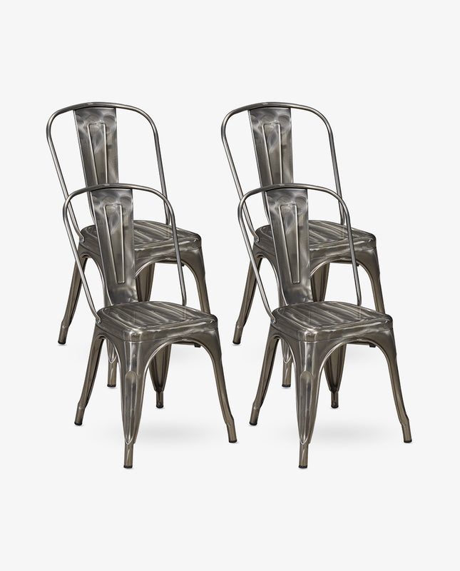 duhome Santa Fe Stackable Splat Back Chairs Set of 4