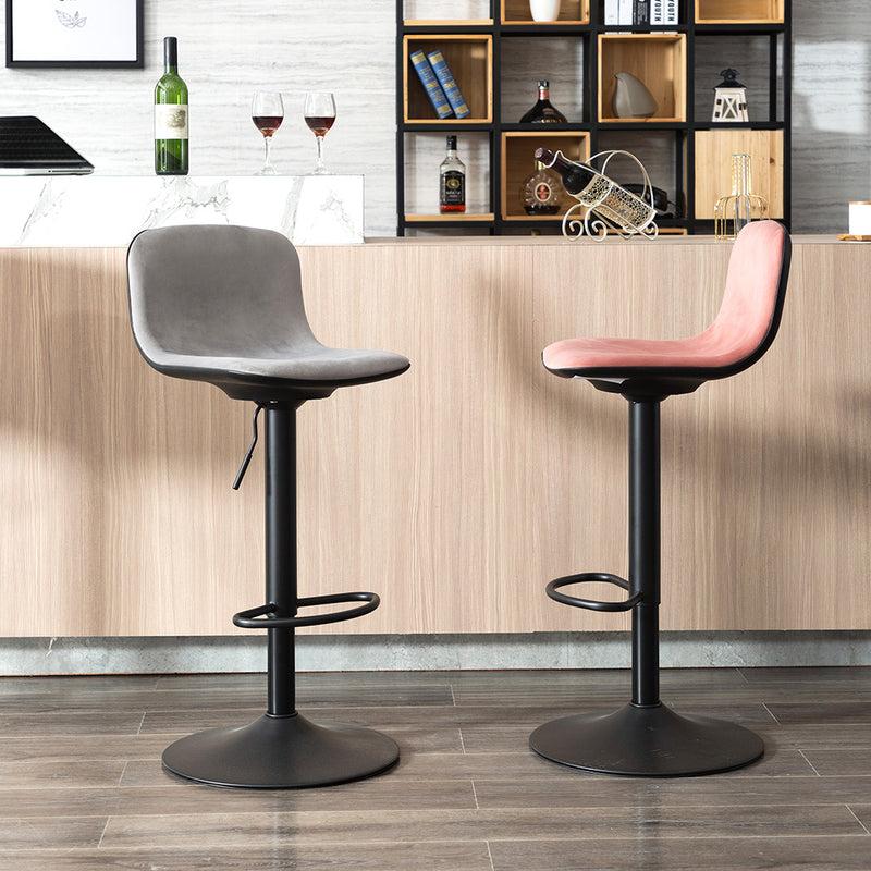 Duhome St Thomas Color Spliced Velvet Bar Stools Set Of 2