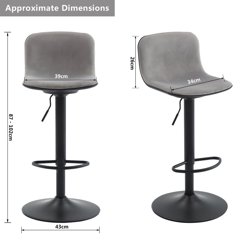 Duhome St Thomas Color Spliced Velvet Bar Stools Set Of 2