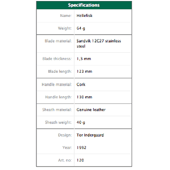 Duluth Pack SKU: W-8541 Helle Hellefisk Knife