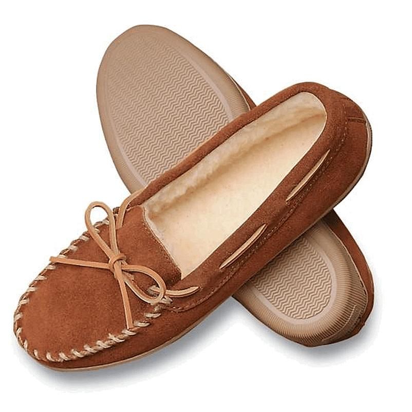 duluth pack SKU: MIN-0062 Minnetonka Moccasin Women's Pile Lined Hardsole Slipper