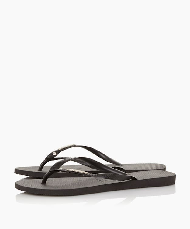 Dune London 4129769 - Black Crystal Detail Flip Flops