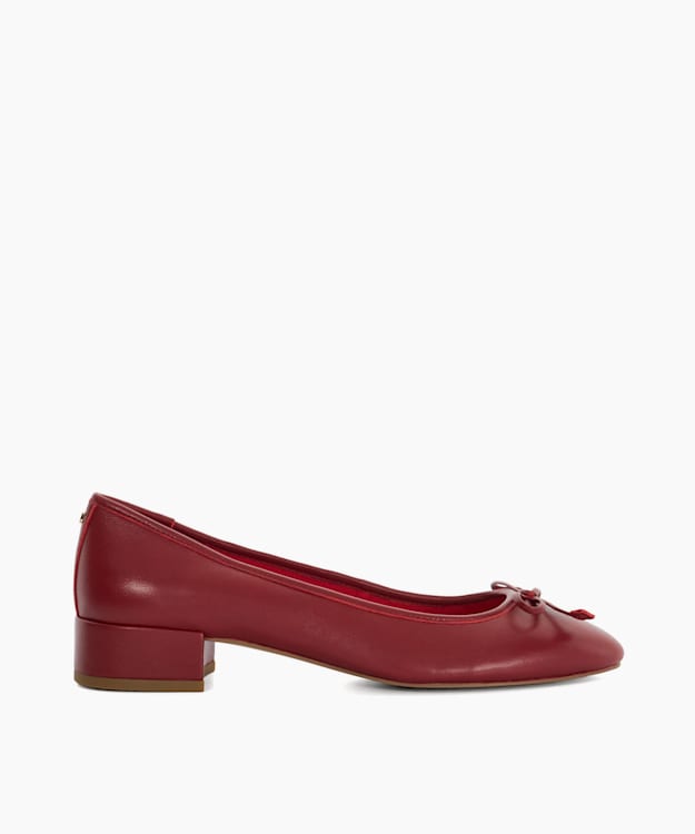 dune london Admirably - Burgundy Low Block Heel Ballet Flats