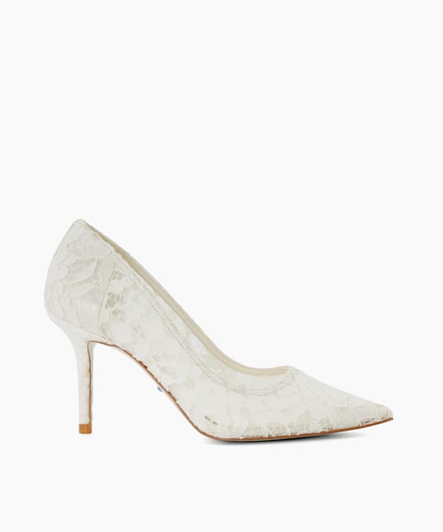 dune london Adoring - Ivory Floral Lace Wedding Shoes