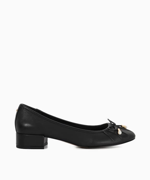 dune london Amazing - Black Low Block Heel Ballet Flats