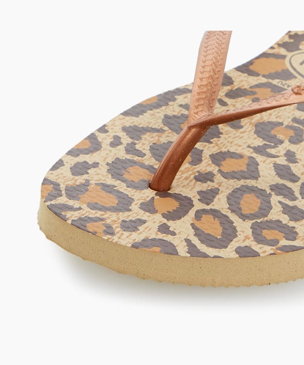 Dune London Animal Print Flip Flops - Bronze Havaianas Slim Animal Print Flip Flops