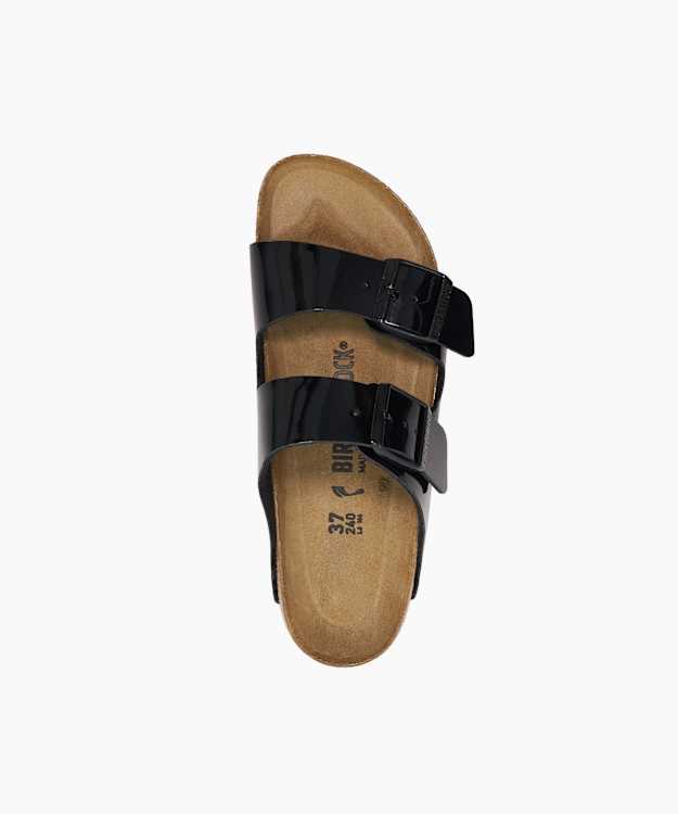 Dune London Arizona Birko F - Black Two Strap Sandals