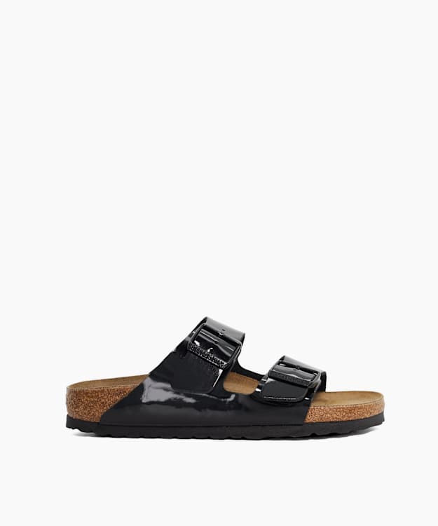 dune london Arizona Birko F - Black Two Strap Sandals