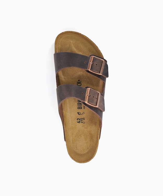 Dune London Arizona Oiled L - Dark Brown Birkenstock Arizona Oiled Leather Sandals