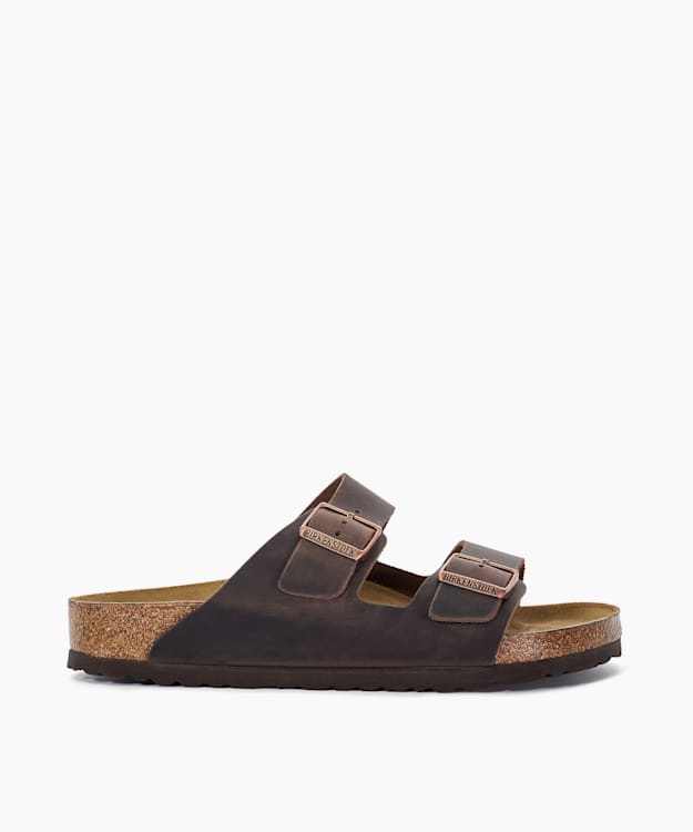 dune london Arizona Oiled L - Dark Brown Birkenstock Arizona Oiled Leather Sandals