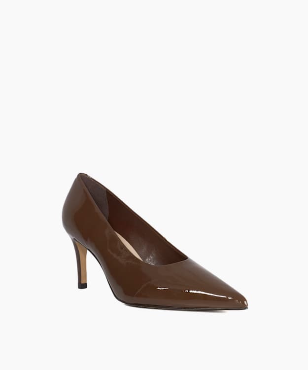Dune London Aspiring - Brown Leather Pointed Toe Courts