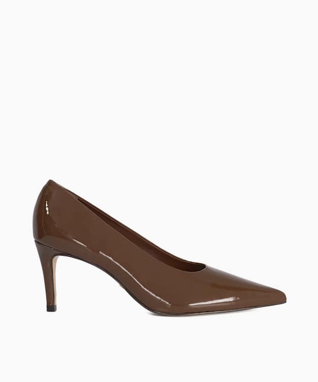 dune london Aspiring - Brown Leather Pointed Toe Courts