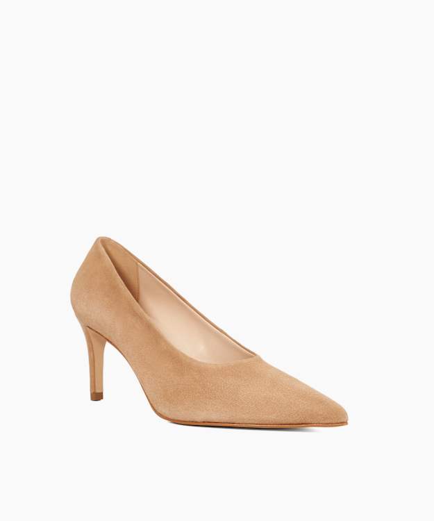 Dune London Aspiring - Caramel Suede Pointed Toe Courts