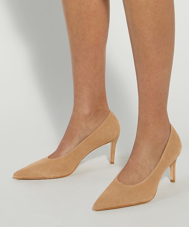 Dune London Aspiring - Caramel Suede Pointed Toe Courts