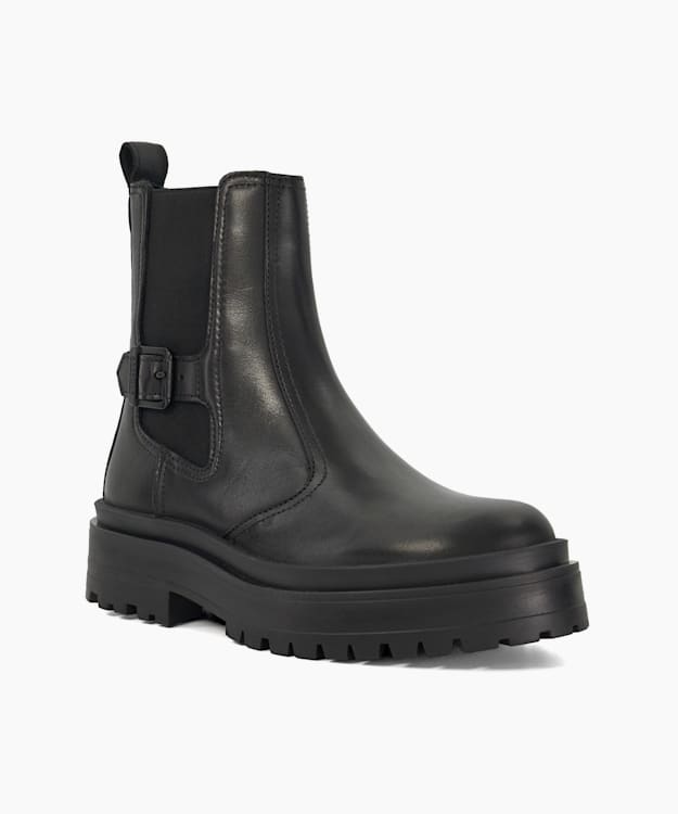 Dune London B.intl Milla Ch - Black Leather Chelsea Boots