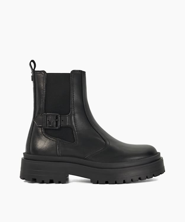 dune london B.intl Milla Ch - Black Leather Chelsea Boots