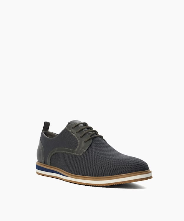 Dune London Bacchus - Grey Hybrid Knitted Lace-up Shoes