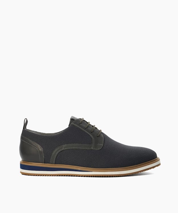 dune london Bacchus - Grey Hybrid Knitted Lace-up Shoes
