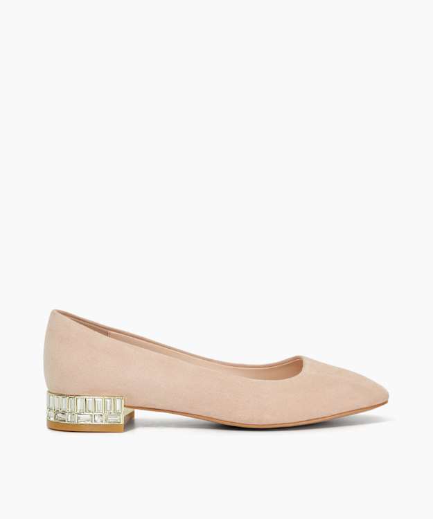dune london Ballerina - Nude Cut Glass Heel Ballerina Pumps