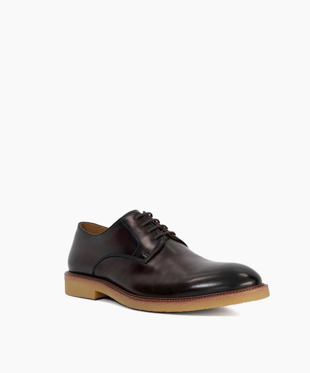 Dune London Banford - Brown Leather Gibson Lace Up Shoes