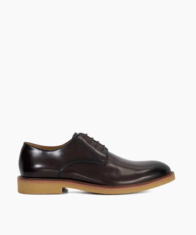 dune london Banford - Brown Leather Gibson Lace Up Shoes