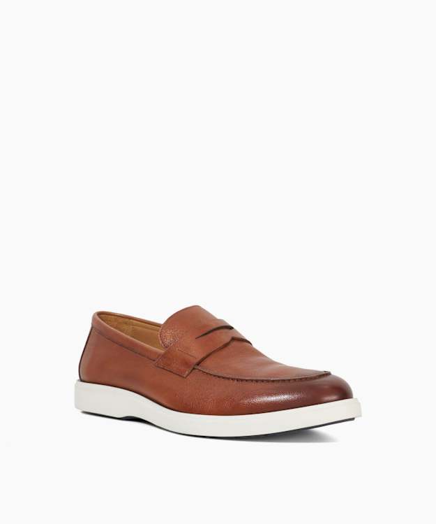 Dune London Barnstaple - Tan Leather Slip On Casual Loafers